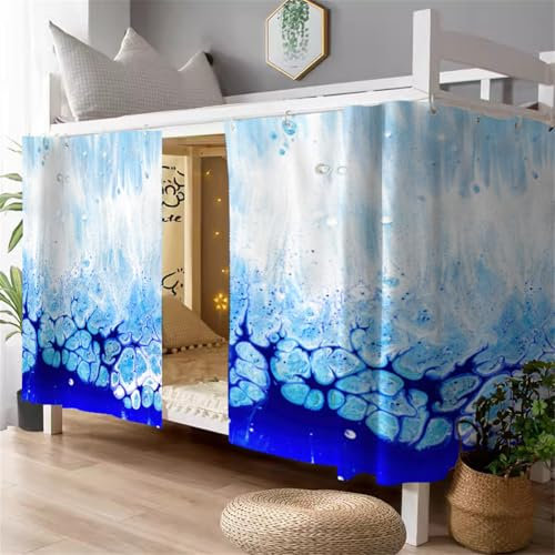 Treer Bettvorhang Hochbett Etagenbett Blackout Vorhänge Staubdicht Betthimmel Schlafsaal Bettvorhänge Schlafzimmer Studentenwohnheim Vorhang Bett Zelt (1.2x2m (1 Stück),Batikfärbung 1)