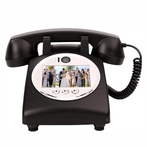 Video- und Audio-Gästebuch, Retro-Video-Audio-Gästebuch, Hochzeitstelefon, HD-Videotelefon-Gästebuch, Hochzeitstelefon-Gästebuch, kreativ, einfach zu bedienen und unterhaltsam, for Brautparty, Geburts