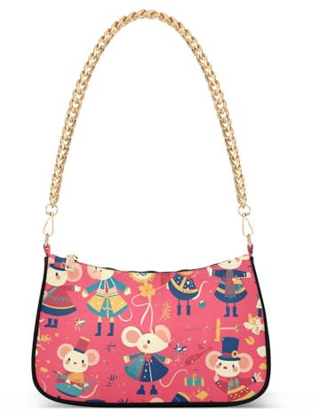 Rats Nutcrackers Peach trendy chain cross body purse handbag for women for for travel, Rats Nutcrackers Peach