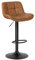 EUGAD Barhocker höhenverstellbar 360° drehbar, Barstuhl mit Rückenlehne Fußstütze, Polsterhocker mit Kunstleder, ergonomischer Hocker im Bar, Sitz 49x36 cm, aus Metall, Braun