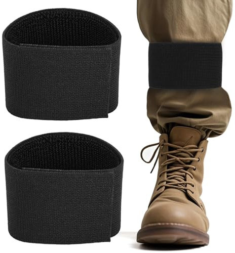 2 Pièces D'été Sangle Elastiques avec des Bandes, Pinces à Pantalon Bande élastique, Clips de Vélo Hautement Elastiques Fitness Sangles pour Plein Air été Bottes Cyclisme Pêche Randonnée Militaires