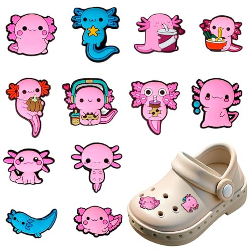 IGEAIIE Cute Animal Shoe Charms for Clogs, 12PCS Croc Charms Set, Waterproof PVC Cartoon Shoe Decorations for Kids Girls Boys, DIY Shoe Accessories for Birthday Party Gifts