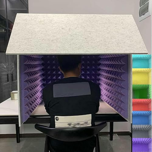 NSTVVEE Portable Recording Booth, Microphone Foam Booth Cube, Self Made Sound Booth Box, Isolation Shield, Microphone Recording Equipment, For Home Office And Studio (B