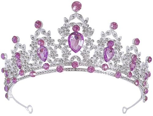 WRITWAA Brauthochzeit Tiara Kristallkronen Kopfschmuck Hochzeit Haarzubehör Elegantes Stirnband Für Party Fotografie 6X6.30X2.36In