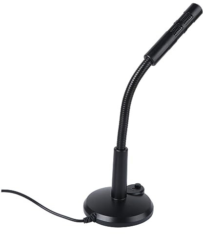 Biegsames USB Kondensatormikrofon 1 Stück für Videokonferenzen Schwarz | Aluminiumlegierung, Sprachverstärker, Anrufmikrofon, Flexibles Tischformat, 1stück