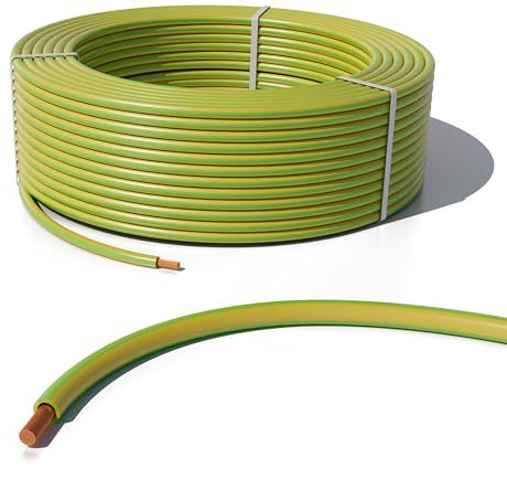 Erdungskabel 25m 6mm² H07V-U – einadriges Kupferkabel – BV Single Core – Hochstromfähig – 450/750V – VDE zertifiziert – für Erdung, Elektroinstallation, Solaranlagen, Hausbau, Industrie