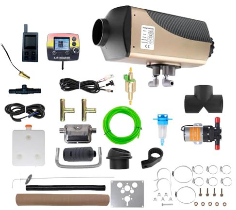 Ruiangaore Diesel Heater 12V 7kW All-in-one water-air Heater with LCD Display with 2-way Remote Control, Engine Preheat,Night Heater Diesel 12v for Campervan,Campervan heater for RVs,Ships,Trucks