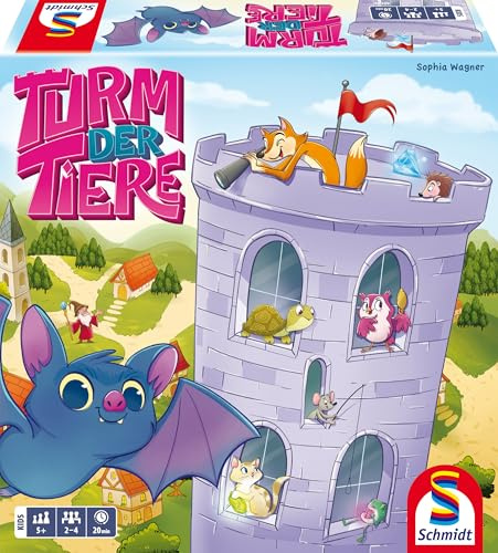 Schmidt 40666 Turm der Tiere Kinderspiel, ab 5 Jahren