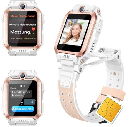 imoo Z7 Kinder Smartwatch mit GPS und Telefon, Smartwatch Kinder mit 4G HD-Video & Phone Call, Kids Smart Watch mit SIM Karte, Dual-Kamera, 14-tägiges Tracking, IPX8 Wasserdicht Schwimmen (Z7-Weiß)