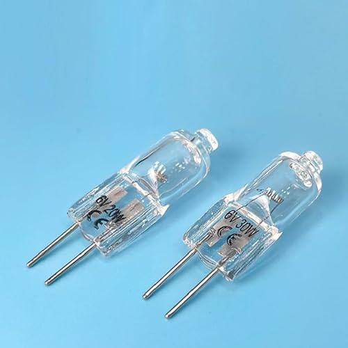 LEDLOCLB G4 Halogenlampe 20W/30W 6V-2-Stift-Sockel Warmweiß 2700K für Mikroskope (6er-Pack) (5 Stück/6V 30W)