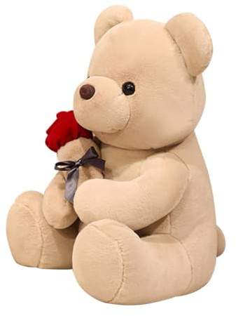 FUNOMOCYA Valentinstag Kuscheltier Plüschbär 35cm Braun Geschmeidiges Material Geschenk Dekoration Schlafzimmer Wohnzimmer