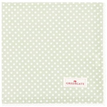 GreenGate Dotty Stoffserviette mit Spitze Pale Green 40x40cm