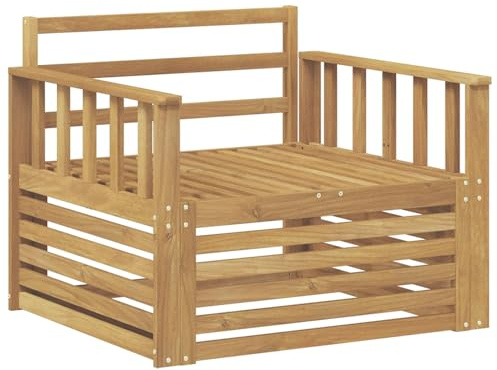 vidaXL Outdoor-Sofa Massivholz Akazie Weiß, Gartenmöbel, modernes Outdoor-Sofa, modulare Lounge, Elegante Terrassen-Sitze