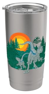 Jurassic World Blue Raptor Sonnenuntergang Doppelwandiger Edelstahl-Thermobecher