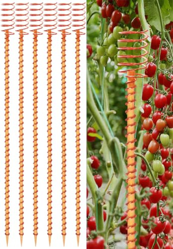 Antenne da Giardinaggio in Rame per Elettrocoltura, 38 cm, Pali di Supporto con Anelli Tensori, Confezione da 6