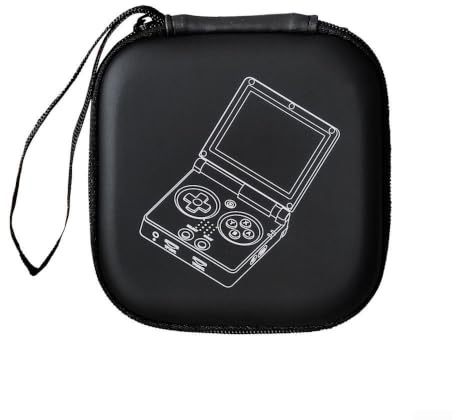 RG35XXSP Flip Game Console Case - Hard Carrying Case with Elastic Bandage - Portable Organizer Bag for Accessories & Cables - 12.3cm Black