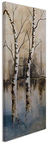 Feeby Bilder Baum Natur 50x150 cm 1 Teilig Wohnzimmer Schlafzimmer Büro Flur Küche Wandbilder Leinwandbilder Modern Bild auf Leinwand Wanddekoration Kunstdruck Design Braun