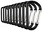 Temlum 10 Pcs Carabiner Clips 3.8/4.8/5.8/6/7cm D-Ring Keyring Clip Small Snap Hook Aluminum Carabiner Clip for Keys, Backpack, Dog Leash, Fishing, Camping (7 x 3.7cm)