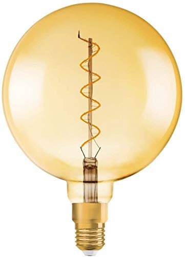 Osram Vintage Edition 1906 Ampoule LED à Filament Spirale - Culot E27 - Forme Spéciale Globe 200mm Big Globe Or Ambrée - Blanc Chaud 2000K - 5W (Équivalent 28W)