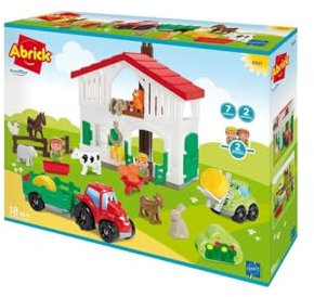 Jouets Ecoiffier -3021 - La ferme Abrick – Jeu de construction pour enfants – Dès 18 mois – Fabriqué en France