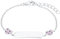 Prinzessin Lillifee Identarmband 925 Sterling Silber Mädchen Kinder Armschmuck, mit Zirkonia synth., 12+2 cm, Silber, Herz, Kommt in Schmuck Geschenk Box, 2027208