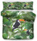 Stillshine. Bettwäsche Set Tukan Tropische Pflanze Tier Papagei Ananas Blume Bettbezug und Kissenbezug Blau Grün Weiß Gelb Bettwäsche Kinder Jungen Mädchen (A,Bettbezug 135x200 cm)