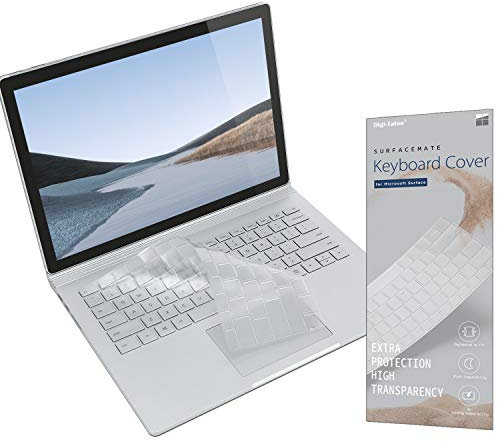Digi-Tatoo SurfaceMate Keyboard Cover Protector Skin for Microsoft Surface Book 3/ Book 2/ Laptop 2 13.5''/15'' 2020/2017/2018 Release, Premium Ultra Thin 0.18mm, High Transparency, US Keyboard Layout