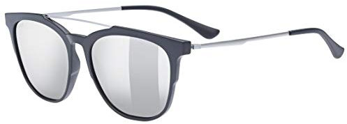 uvex LGL 46 - Sonnenbrille für Damen und Herren - starker Schutz vor Sonnenstrahlung - inkl Schriftzug auf den Bügeln - black matt/silver - one size