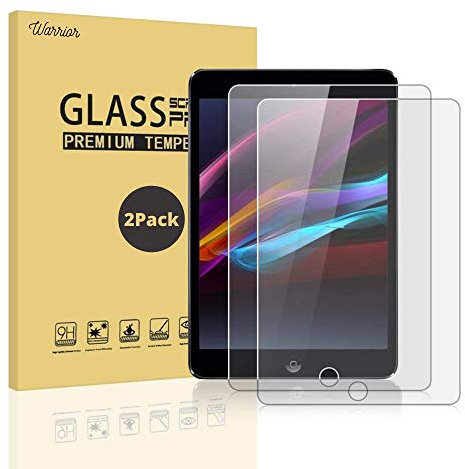 Displayschutzfolie für Apple iPad 9.7 2017/2018 / iPad Air 1 / Air 2 / Pro 9,7 Zoll 6. / 5. Generation aus gehärtetem Glas, bruchsicher, Härtegrad 9H, 2 Stück