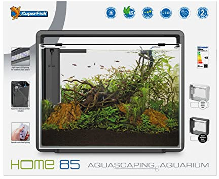 Superfish Home 85 Süßwasser Aquarium, Schwarz