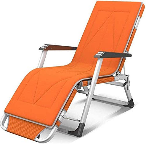 Gartenliegen und Liegen zusammenklappbar Verstellbar Orange Sonnenliege Stuhl Garten Sonnenliege Für Strandpool Außenterrasse Garten Camping Füße Stahl c2009 (Farbe: Orange Siz