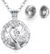 INFUSEU Collana Di Urna, Placcato Argento Fiori Di Ciliegio Gioielli Ciondolo Cremazione Keepsake Cocaiana Urna Funeraria Cassa Da Morto Vera In Legno
