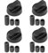 CABLEPELADO Manija perillas mando Universal para Horno, Perilla placa de vitrocerámica, Perillas de Cocina, Manija cocina de gas, Incluye adaptadores, 4 cm diámetro, Pack 4 unidades, negro