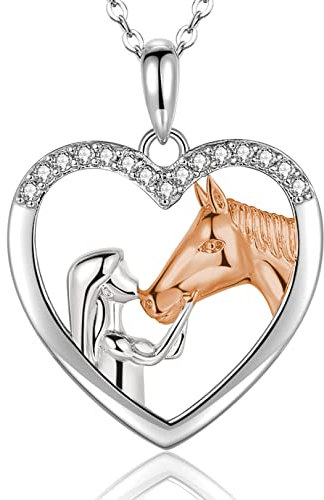 USEEDOVIA Mädchen Kette Herz Halskette Damen 925 Rosegold Vergoldet Tochter Mutter Silberkette Silber Schmuck Damen Geschenk für Frauen Weihnachten Geburstag mit Geschenkbox