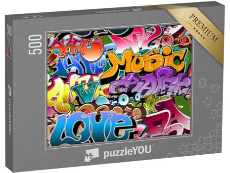 puzzleYOU: Puzzle 500 Teile „Buntes Graffiti“ – aus der Puzzle-Kollektion Graffiti