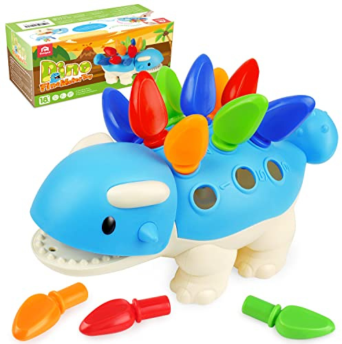 Coogam Spike The Ankylosaurus SensoryToys 13-teilig, Sortieren, Stapeln, Dino, Farberkennung, Montessori, Feinmotorik, pädagogisches Geschenkspiel für 2, 3, 4 Jahre alte Kleinkinder