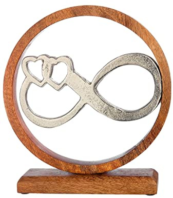 GILDE Liebe unendlich Unendlichkeit Mango Holz Herzen Hochzeit Breite Circa 26 cm Höhe Circa 28 cm