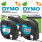 DYMO LetraTag Original Etikettenband Set | schwarz auf weiß (x2) & schwarz auf Metallic-Silber (x1) | 12mm x 4m | selbstklebendes Etikettenkassetten für LetraTag-Etikettiergerät | 3 Stück