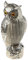 Metallische Kunststoff Deko-Eule mit Glitzer, Silber 43 cm Herbstdeko Schaufensterdeko Homedeko