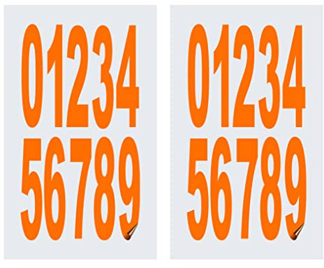 DualColorStampe Adesivi Numeri Moto Motocross armadietto palestra spogliatoio camera hotel casco moto cassetta della posta stickers COD.0243(Arancione)