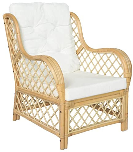 ZQQLVOO Lounge Sofa, Bequeme Couch, Sofa Sessel,Terrasse, Gartenmöbel,Sessel mit Kissen Natur-Rattan und Leinen,für Terrasse, Balkon, Suitable for Indoor and Outdoor use