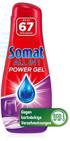Somat All in 1 Power Gel (67 Spülgänge), Geschirrspülmittel für kraftvolle Reinigung und strahlend sauberes Geschirr, sogar im Eco-Programm & bei niedrigen Temperaturen