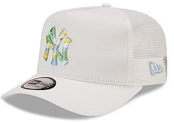 New Era Trucker Kappe A-Frame New York Yankees Baseball Weiß Camouflage Sommer geboegner Schirm - One-Size