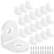 Yeepeo Lot de 20 équerres d'angle blanches de 20 x 20 mm, équerres à angle droit en acier au carbone à 90 degrés avec 40 vis, petits supports en forme de L pour fixation de meubles en bois