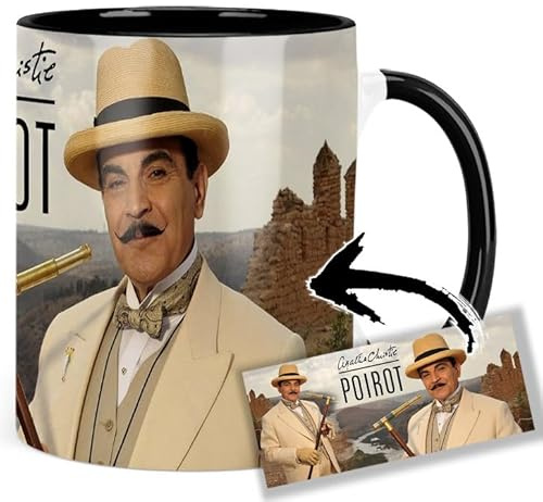 Poirot David Suchet B Tasse Innen & Henkel Schwarz Keramikbecher Mug