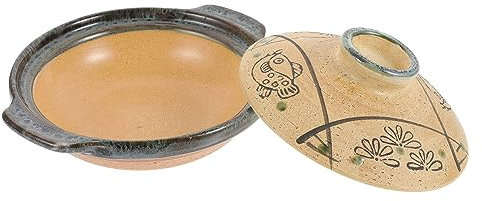 JTBDWOSK Tontopf mit Deckel Koreanische Kochsteinschale 18 cm Keramik Steinzeug Stockpot Japanische Sumi Kannyu Donabe Ton Totentopf Porzellan Kasserolle Topf Steinguttopf Schmortopf,A