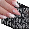 Nayyana® 6 Blatt Nagelkunst-Aufkleber, 5D-Stereoskopisch geprägte Nagelabziehbilder, Zubehör, weiße Spitze, Nagelkunstzubehör, selbstklebende Nagelaufkleber-Dekoration