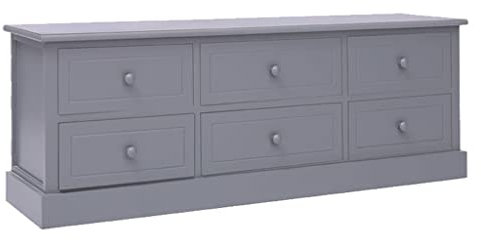 Schrank TV-Konsole Unterhaltungszentrum TV-Medienständer TV-Schrank TV-Schrank Dunkelgrau 108x30x40 cm Massivholz Paulownia Geeignet für Wohnzimmer Schlafzimmer