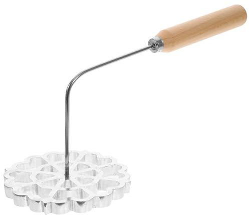 BRIGHTFUFU Haushalts-Holzgriff Schlitzlöffel Antihaft-Edelstahl Bratlöffel Küche Kochen Utensil Skimmer Schöpflöffel Sieb für Snacks
