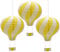 CEEYSEE 3 Stück Hängende Heißluftballon 30cm Bunt Papier Ballon Lampions mit Gondel Falten Papierlaterne für Hochzeit,Party Dekorationen (Gelb/RQHUS)
